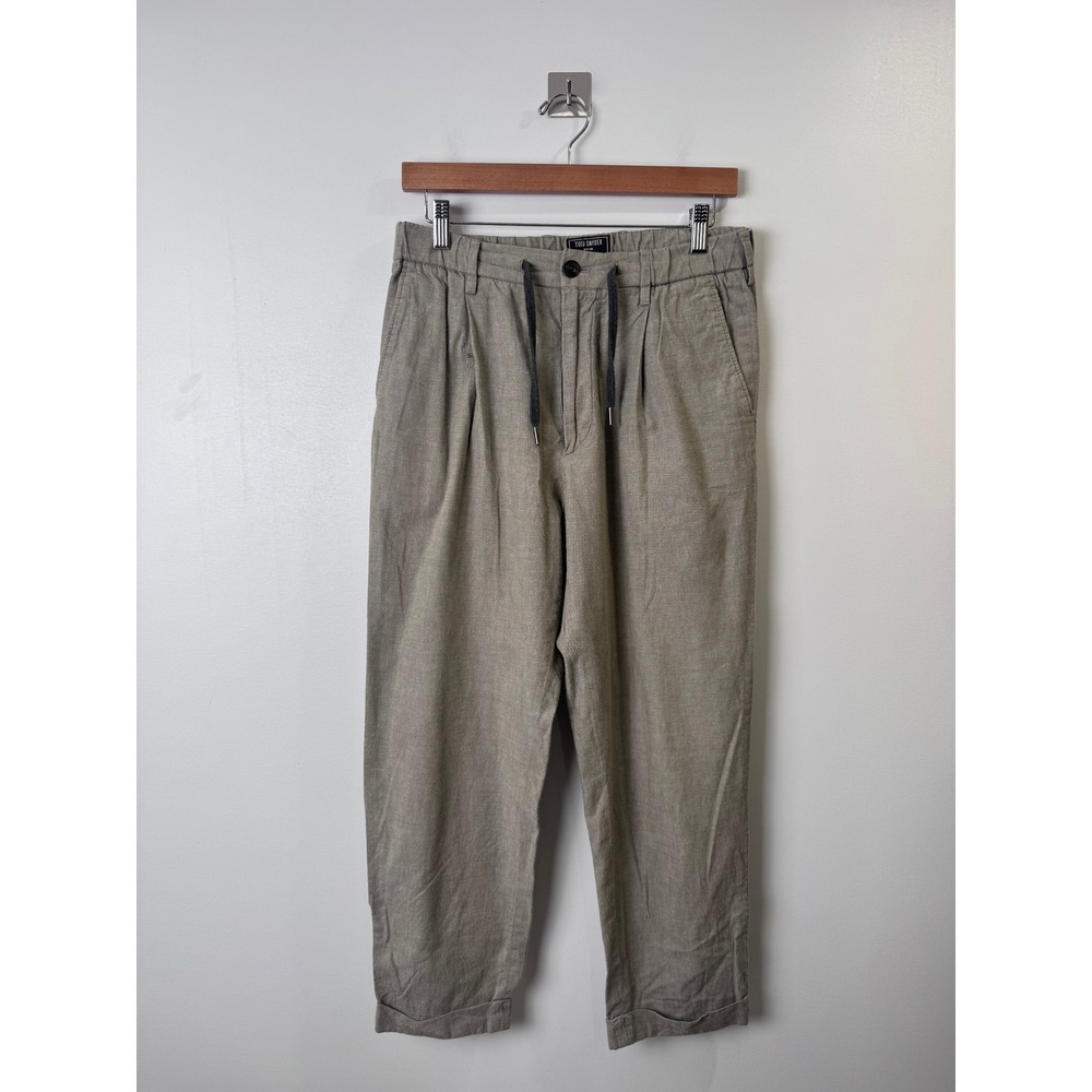 Todd Snyder Men Tan Pleated Drawstring Cotton Trousers Pant Small